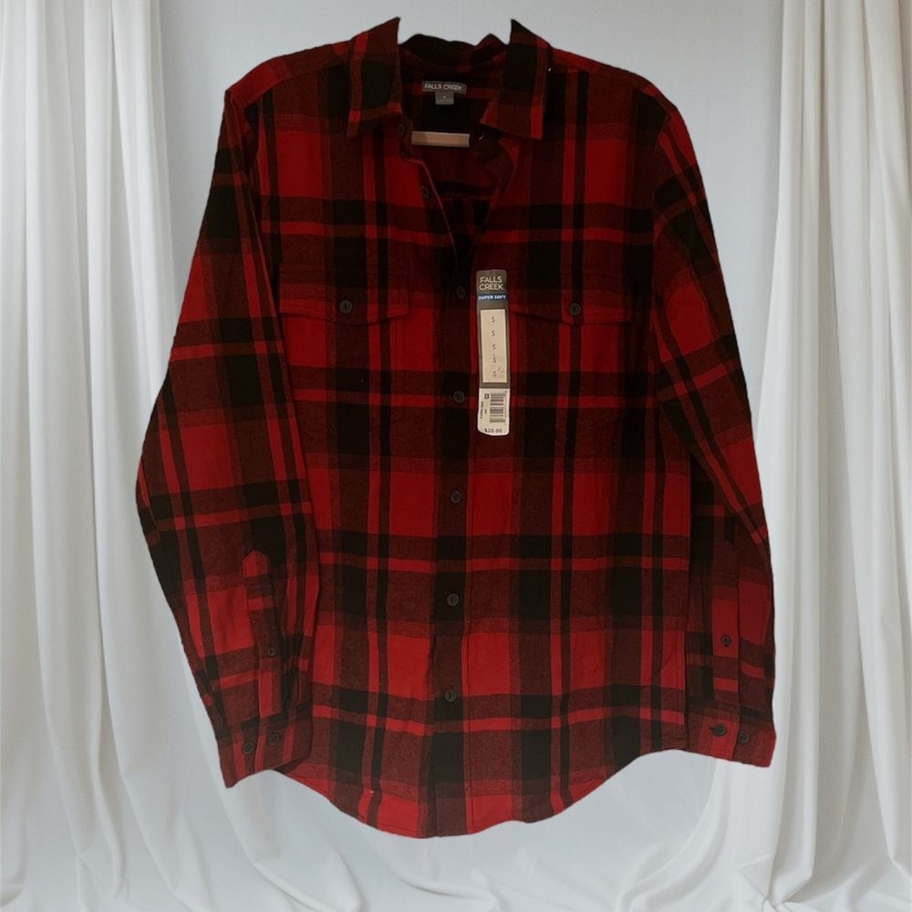 Falls Creek Red and Black Checkered Men's Shirt